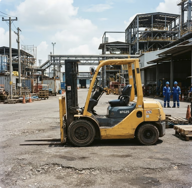Operator forklift di area industri
